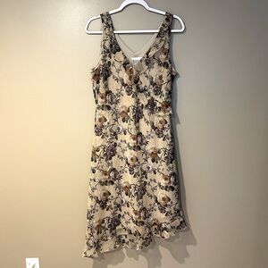 vintage 90s asymmetrical neutral feminine prariecore floral gown ruffle details